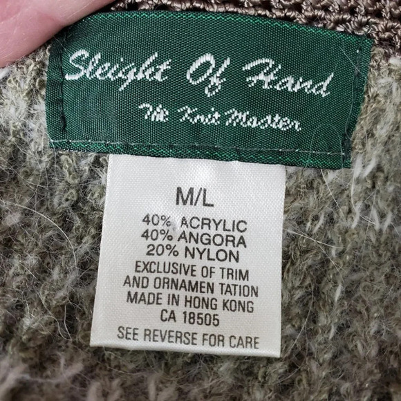 Vintage Angora Button Front Cardigan Sleight of Hand Sage M/L - Picture 2 of 12